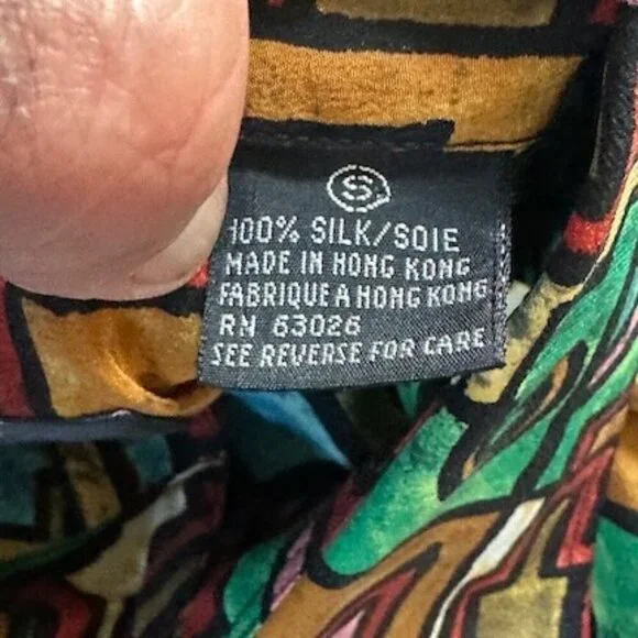Vintage Timney Fowler for Go Silk Button-Up Colorful Shirt Mens S- Excel. Cond. - Picture 5 of 11